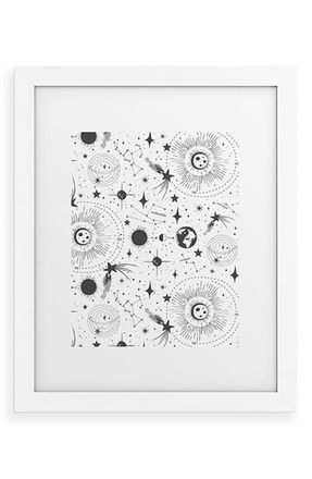 Deny Designs Solar System Framed Art Print in White Frame 13X19 at Nordstrom