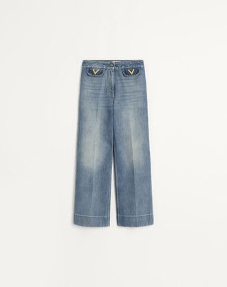 Valentino Pantaloni In Denim Donna BLU 36