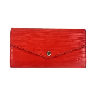Louis Vuitton Red Color Epi Leather Long Wallet (Bi-Fold) (Pre-Owned)