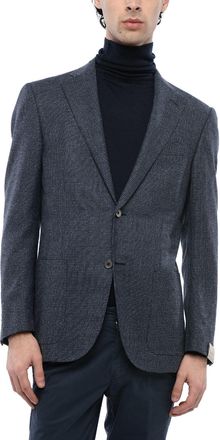 Corneliani Blazer in Misto Seta con Motivo Micro Pied de Poule Corneliani