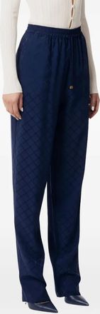Elisabetta Franchi Pantaloni con effetto jacquard - Blu