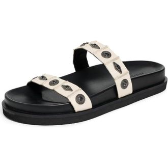 Free People Findings Footbed Sandals, Bone Leather