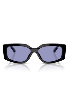 Vogue Eyewear 55mm Rectangular Sunglasses in Black at Nordstrom