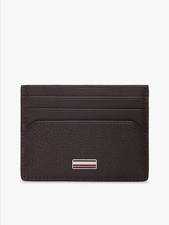 Tommy Hilfiger Leather Signature Plaque Card Holder