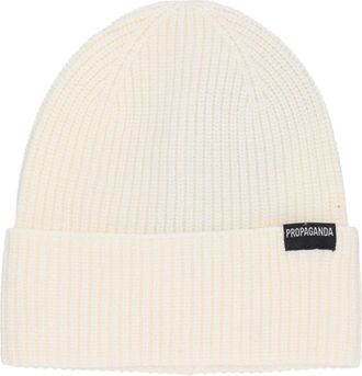 PROPAGANDA Beanies, unisex, White, Size: ONE SIZE Flag Beanie Hat with Logo Embroidery