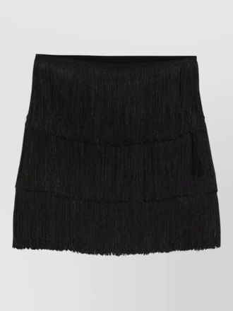 Norma Kamali strapless mini dress layered fringe detailing