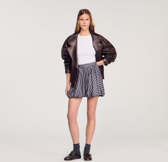 Sandro Falda globo de rayas con strass