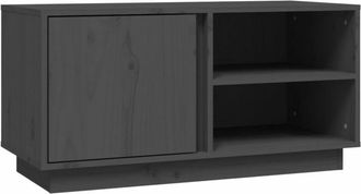 vidaXL Vidaxl - Mueble De Tv Madera Maciza De Pino Gris 80x35x40,5 Cm