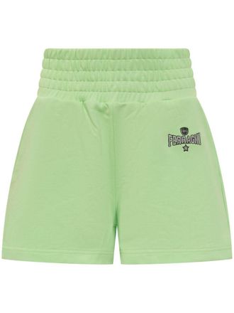 Chiara Ferragni logo-embroidered track shorts - Green