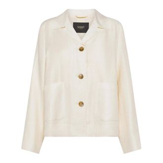 Seventy Shirts, female, White, Size: 2XS Giacca in misto lino armaturato