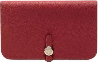 Herm&egrave;s Pre-owned Wallets, female, Red, Size: ONE SIZE Pre-owned Dogon Duo Wallet