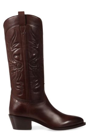 Sartore Brown Embroidered Boots