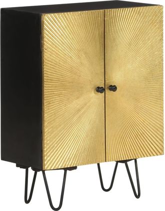 Berkfield Home Sideboard 55x30x75 cm Solid Wood Mango in Gold | Size: 55 x 30 x 75 cm