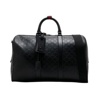 Gucci GG Emblem Medium Duffle Bag - Heren - Weekendtassen - Zwart - ONE Size - Katoen - Tassen