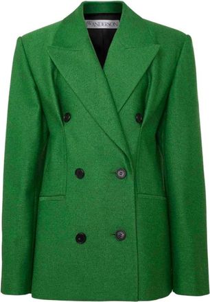 J.W.Anderson Getailleerde Hourglass Blazer - Dames - Blazers - Groen - XS - Leer - Jassen