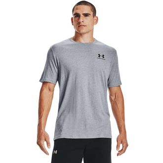 Under Armour T-Shirt UNDER ARMOUR UA M SPORTSTYLE LC SS, Herren, Gr. 4XL, grau, Obermaterial: 60% Baumwolle, 40% Polyester, normal, Rundhals, Shirts T-Shirt, Kurza