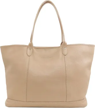 Longchamp Beige Leather Tote Bag (Pre-Owned)
