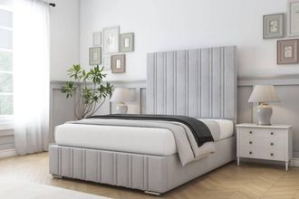 Comfort Beds Paris Naples Bed Frame With Mattress-50 Upholstered in Silver | Size: Single