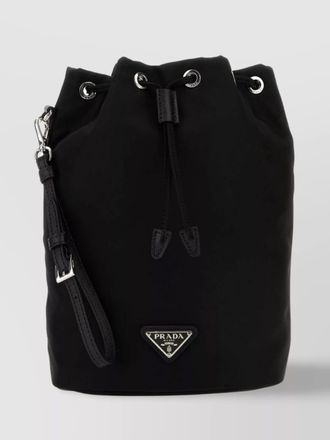 Prada nylon clutch with detachable strap and reinforced base