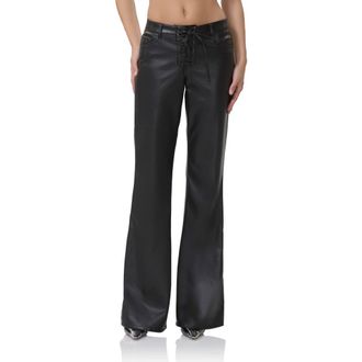 AFRM Dylan Flare Faux Leather Pants in Noir at Nordstrom, Size 27