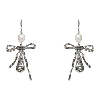 Marni Pearl Bow Pendant Earrings