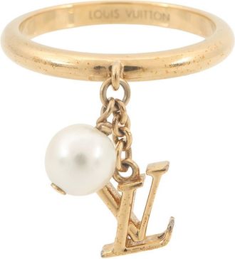 Louis Vuitton Gold Gold Plating Band Ring (Pre-Owned)