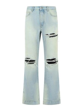 Amiri Flare Light Blue Cotton Jeans