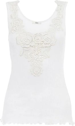 Chloé Top met bloemenapplicatie - Wit