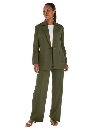 Jessica London Perfectease Blazer in Dark Olive Green at Nordstrom, Size 18