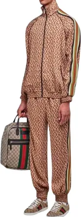 Gucci Diamond Monogram Web Stripe Sleeve Track Top Size L