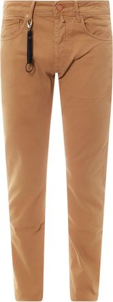 Incotex Stretch Cotton Trouser With Back Suede Logo Patch