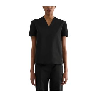 Jil Sander Radzimir V-Neck Top - Dames - Blouses & Shirts - Zwart - Maat: XS Zijde