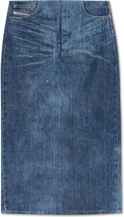 Diesel Rok De-Pra-S3 - Dames - Spijkerrokken - Blauw - W25 - Katoen - Rokken