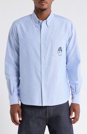 Brain Dead x Brooks Brothers California Selvedge Oxford Button-Down Shirt in Blue at Nordstrom, Size Xx-Large