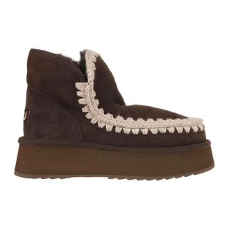 Mou Winter Boots, female, Brown, 4 UK, Brown Ankle Boots with Sheepskin Lining
