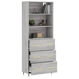 Berkfield Home Highboard Grey Sonoma 69.5x34x180 cm Engineered Wood