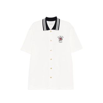 Dr&ocirc;le de Monsieur Striped-collar Shirt