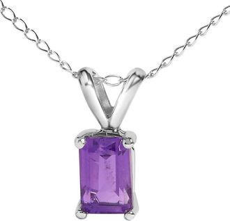 House of Brilliance Haus Of Brilliance Colorful Gemstones 14K 0.40 Ct. Tw. Amethyst Pendant Necklace