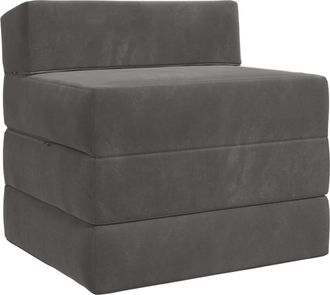 vidaXL Sof&aacute; Cama Plegable Gris Oscuro 200 X 70 X 15 Cm Terciopelo Vidaxl