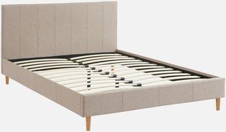 Sweeek Cama Con Somier Y Cabecero 140cm, Acabado En Tela