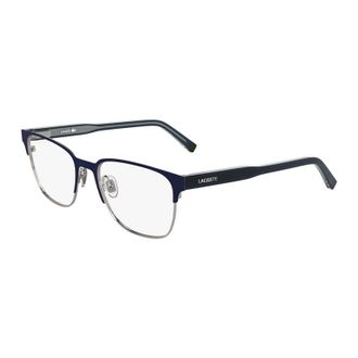 Lacoste Eyeglasses Rectangle Full Rim, Matte Blue Frame And Clear Demo Lenses Lens L2304424
