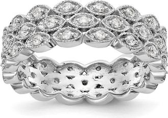 Diamond2Deal 14k White Gold Lab Grown Diamond Eternity Wedding Band Ring 1/2Ct Clarity- VS Color- G-H