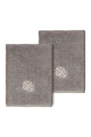 Linum Home Textiles Vivian Embellished Washcloth - Set of 2 - Dark Gray at Nordstrom Rack