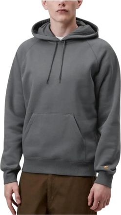 Carhartt Work in Progress Hooded Chase Sweatshirt - Heren - Hoodies - Grijs - S - Katoen - Hoodies & sweatvesten