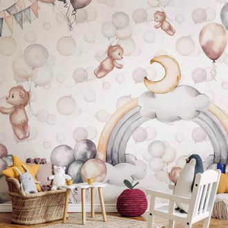 OEM Carta Da Parati Artgeist Nuvole Palloncini 200x140 Cm Bambini