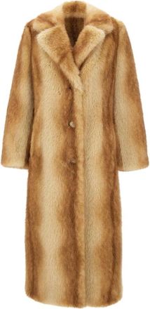 Stand Studio Single-Breasted Coats, female, Brown, Size: XS Stand Studio Coats Beige