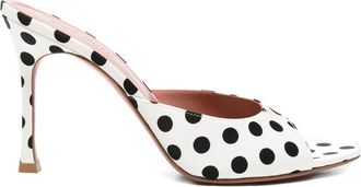 Amina Muaddi Alexa Polka Dot Sandals