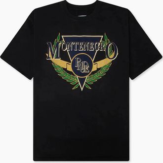 Rhude Mens Rhude Montenegro Regatta T-Shirt Black - Size: 38
