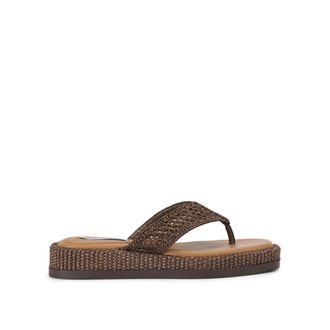 Steve Madden Womens Bella Brown Raffia Sandals Fabric - Size UK 4