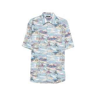 7 For All Mankind Patterned Short Sleeve Shirt